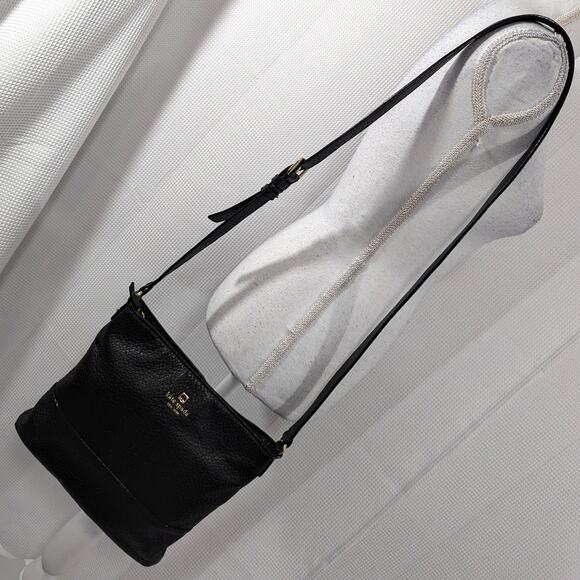 KATE SPADE! GENUINE BLACK LEATHER CROSSBODY BAG, PURSE, HANDBAG! SO PRETTY! - Picture 11 of 11
